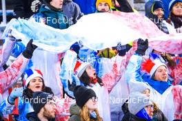05.12.2021, Oestersund, Sweden, (SWE): feature: cheering french fans - IBU World Cup Biathlon, relay women, Oestersund (SWE). www.nordicfocus.com. © Manzoni/NordicFocus. Every downloaded picture is fee-liable.