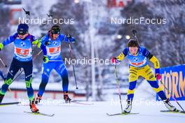 05.12.2021, Oestersund, Sweden, (SWE): Iryna Leshchanka (BLR), Anais Bescond (FRA), Linn Persson (SWE), (l-r) - IBU World Cup Biathlon, relay women, Oestersund (SWE). www.nordicfocus.com. © Manzoni/NordicFocus. Every downloaded picture is fee-liable.
