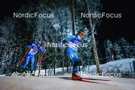 02.12.2021, Oestersund, Sweden, (SWE): Lukas Hofer (ITA), Fabien Claude (FRA), (l-r) - IBU World Cup Biathlon, sprint men, Oestersund (SWE). www.nordicfocus.com. © Manzoni/NordicFocus. Every downloaded picture is fee-liable.
