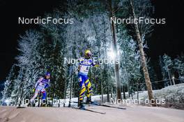 02.12.2021, Oestersund, Sweden, (SWE): Michal Sima (SVK), Dmytro Pidruchnyi (UKR), (l-r) - IBU World Cup Biathlon, sprint men, Oestersund (SWE). www.nordicfocus.com. © Manzoni/NordicFocus. Every downloaded picture is fee-liable.