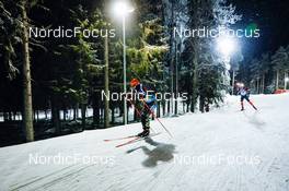 02.12.2021, Oestersund, Sweden, (SWE): Roman Rees (GER), Scott Gow (CAN), (l-r) - IBU World Cup Biathlon, sprint men, Oestersund (SWE). www.nordicfocus.com. © Manzoni/NordicFocus. Every downloaded picture is fee-liable.