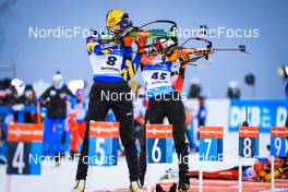 02.12.2021, Oestersund, Sweden, (SWE): Olena Bilosiuk (UKR), Julia Schwaiger (AUT), (l-r) - IBU World Cup Biathlon, sprint women, Oestersund (SWE). www.nordicfocus.com. © Manzoni/NordicFocus. Every downloaded picture is fee-liable.