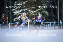 02.12.2021, Oestersund, Sweden, (SWE): Marketa Davidova (CZE), Emma Lunder (CAN), (l-r) - IBU World Cup Biathlon, sprint women, Oestersund (SWE). www.nordicfocus.com. © Manzoni/NordicFocus. Every downloaded picture is fee-liable.