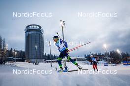 02.12.2021, Oestersund, Sweden, (SWE): Dzinara Alimbekava (BLR), Ingrid Landmark Tandrevold (NOR), (l-r) - IBU World Cup Biathlon, sprint women, Oestersund (SWE). www.nordicfocus.com. © Manzoni/NordicFocus. Every downloaded picture is fee-liable.