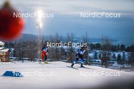 02.12.2021, Oestersund, Sweden, (SWE): Julia Schwaiger (AUT), Johanna Talihaerm (EST), (l-r) - IBU World Cup Biathlon, sprint women, Oestersund (SWE). www.nordicfocus.com. © Manzoni/NordicFocus. Every downloaded picture is fee-liable.