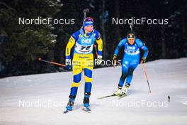 02.12.2021, Oestersund, Sweden, (SWE): Johanna Skottheim (SWE), Caroline Colombo (FRA), (l-r) - IBU World Cup Biathlon, sprint women, Oestersund (SWE). www.nordicfocus.com. © Manzoni/NordicFocus. Every downloaded picture is fee-liable.