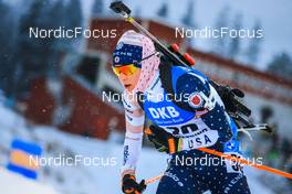 02.12.2021, Oestersund, Sweden, (SWE): Clare Egan (USA) - IBU World Cup Biathlon, sprint women, Oestersund (SWE). www.nordicfocus.com. © Manzoni/NordicFocus. Every downloaded picture is fee-liable.