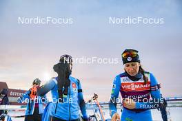 01.12.2021, Oestersund, Sweden, (SWE): Julia Simon (FRA), Caroline Colombo (FRA), (l-r) - IBU World Cup Biathlon, training, Oestersund (SWE). www.nordicfocus.com. © Manzoni/NordicFocus. Every downloaded picture is fee-liable.