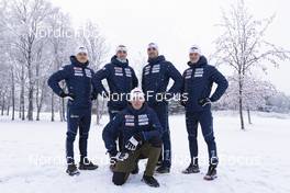 03.12.2021, Oestersund, Sweden, (SWE): Olli Hiidensalo (FIN), Heikki Laitinen (FIN), Tuomas Harjula (FIN), Tero Seppala (FIN), Jonne Kahkonen (FIN), coach Team Finland, (l-r) - IBU World Cup Biathlon, training, Oestersund (SWE). www.nordicfocus.com. © Manzoni/NordicFocus. Every downloaded picture is fee-liable.