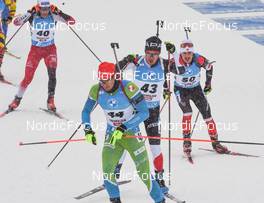 11.12.2021, Hochfilzen, Austria (AUT): Kosuke Ozaki (JPN), Rok Trsan (SLO), Adam Runnalls (CAN) -  IBU World Cup Biathlon, pursuit men, Hochfilzen (AUT). www.nordicfocus.com. © Tumashov/NordicFocus. Every downloaded picture is fee-liable.