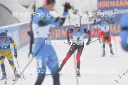 11.12.2021, Hochfilzen, Austria (AUT): Sebastian Samuelsson (SWE), Tarjei Boe (NOR) -  IBU World Cup Biathlon, pursuit men, Hochfilzen (AUT). www.nordicfocus.com. © Tumashov/NordicFocus. Every downloaded picture is fee-liable.