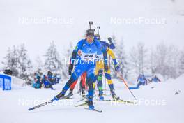 11.12.2021, Hochfilzen, Austria (AUT): Simon Desthieux (FRA) -  IBU World Cup Biathlon, pursuit men, Hochfilzen (AUT). www.nordicfocus.com. © Manzoni/NordicFocus. Every downloaded picture is fee-liable.