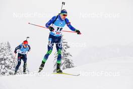 11.12.2021, Hochfilzen, Austria (AUT): Raman Yaliotnau (BLR), Philipp Horn (GER), (l-r) -  IBU World Cup Biathlon, pursuit men, Hochfilzen (AUT). www.nordicfocus.com. © Manzoni/NordicFocus. Every downloaded picture is fee-liable.