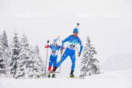11.12.2021, Hochfilzen, Austria (AUT): Thomas Bormolini (ITA), Said Karimulla Khalili (RUS), (l-r) -  IBU World Cup Biathlon, pursuit men, Hochfilzen (AUT). www.nordicfocus.com. © Manzoni/NordicFocus. Every downloaded picture is fee-liable.