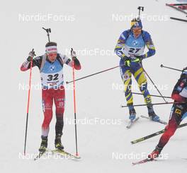 11.12.2021, Hochfilzen, Austria (AUT): Felix Leitner (AUT), Anton Dudchenko (UKR) -  IBU World Cup Biathlon, pursuit men, Hochfilzen (AUT). www.nordicfocus.com. © Tumashov/NordicFocus. Every downloaded picture is fee-liable.