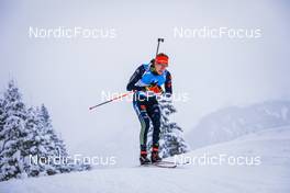 11.12.2021, Hochfilzen, Austria (AUT): Benedikt Doll (GER) -  IBU World Cup Biathlon, pursuit men, Hochfilzen (AUT). www.nordicfocus.com. © Tumashov/NordicFocus. Every downloaded picture is fee-liable.