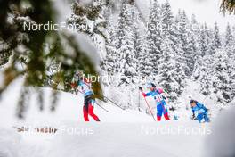 11.12.2021, Hochfilzen, Austria (AUT): Alexander Loginov (RUS), Emilien Jacquelin (FRA)  -  IBU World Cup Biathlon, pursuit men, Hochfilzen (AUT). www.nordicfocus.com. © Manzoni/NordicFocus. Every downloaded picture is fee-liable.