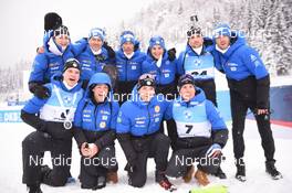 11.12.2021, Hochfilzen, Austria (AUT): Quentin Fillon Maillet (FRA), Simon Desthieux (FRA), Emilien Jacquelin (FRA) -  IBU World Cup Biathlon, pursuit men, Hochfilzen (AUT). www.nordicfocus.com. © Tumashov/NordicFocus. Every downloaded picture is fee-liable.