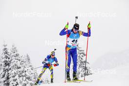 11.12.2021, Hochfilzen, Austria (AUT): Cornel Puchianu (ROU), Artem Tyshchenko (UKR), (l-r) -  IBU World Cup Biathlon, pursuit men, Hochfilzen (AUT). www.nordicfocus.com. © Manzoni/NordicFocus. Every downloaded picture is fee-liable.
