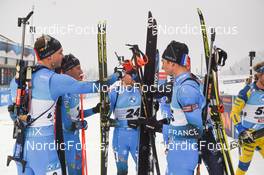 11.12.2021, Hochfilzen, Austria (AUT): Emilien Jacquelin (FRA), Quentin Fillon Maillet (FRA), Simon Desthieux (FRA), Eric Perrot (FRA) -  IBU World Cup Biathlon, pursuit men, Hochfilzen (AUT). www.nordicfocus.com. © Tumashov/NordicFocus. Every downloaded picture is fee-liable.