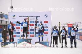 11.12.2021, Hochfilzen, Austria (AUT): Tarjei Boe (NOR), Quentin Fillon Maillet (FRA), Sebastian Samuelsson (SWE), Simon Desthieux (FRA), Anton Smolski (BLR) -  IBU World Cup Biathlon, pursuit men, Hochfilzen (AUT). www.nordicfocus.com. © Tumashov/NordicFocus. Every downloaded picture is fee-liable.