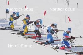 11.12.2021, Hochfilzen, Austria (AUT): Alexander Loginov (RUS), Emilien Jacquelin (FRA), Tarjei Boe (NOR), Martin Ponsiluoma (SWE), Sebastian Samuelsson (SWE) -  IBU World Cup Biathlon, pursuit men, Hochfilzen (AUT). www.nordicfocus.com. © Tumashov/NordicFocus. Every downloaded picture is fee-liable.