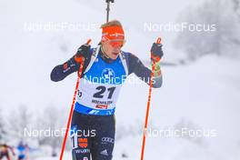 11.12.2021, Hochfilzen, Austria (AUT): Roman Rees (GER) -  IBU World Cup Biathlon, pursuit men, Hochfilzen (AUT). www.nordicfocus.com. © Manzoni/NordicFocus. Every downloaded picture is fee-liable.