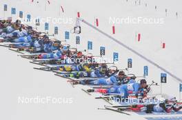 11.12.2021, Hochfilzen, Austria (AUT): Tarjei Boe (NOR), Quentin Fillon Maillet (FRA), Emilien Jacquelin (FRA), Alexander Loginov (RUS), Anton Smolski (BLR), Sebastian Samuelsson (SWE), Philipp Nawrath (GER), Eduard Latypov (RUS), Dzmitry Lazouski (BLR) -  IBU World Cup Biathlon, pursuit men, Hochfilzen (AUT). www.nordicfocus.com. © Tumashov/NordicFocus. Every downloaded picture is fee-liable.