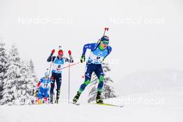 11.12.2021, Hochfilzen, Austria (AUT): Dzmitry Lazouski (BLR), Philipp Nawrath (GER), (l-r) -  IBU World Cup Biathlon, pursuit men, Hochfilzen (AUT). www.nordicfocus.com. © Manzoni/NordicFocus. Every downloaded picture is fee-liable.
