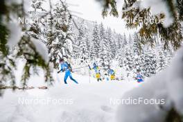 11.12.2021, Hochfilzen, Austria (AUT): Eric Perrot (FRA), Malte Stefansson (SWE), Peppe Femling (SWE), (l-r) -  IBU World Cup Biathlon, pursuit men, Hochfilzen (AUT). www.nordicfocus.com. © Manzoni/NordicFocus. Every downloaded picture is fee-liable.