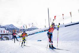 12.12.2021, Hochfilzen, Austria (AUT): Vanessa Hinz (GER), Anna Magnusson (SWE), Marketa Davidova (CZE), (l-r) -  IBU World Cup Biathlon, pursuit women, Hochfilzen (AUT). www.nordicfocus.com. © Manzoni/NordicFocus. Every downloaded picture is fee-liable.