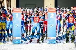 12.12.2021, Hochfilzen, Austria (AUT): Anais Bescond (FRA), Yuliia Dzhima (UKR), (l-r) -  IBU World Cup Biathlon, pursuit women, Hochfilzen (AUT). www.nordicfocus.com. © Tumashov/NordicFocus. Every downloaded picture is fee-liable.