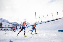 12.12.2021, Hochfilzen, Austria (AUT): Lucie Charvatova (CZE), Lena Haecki (SUI), (l-r) -  IBU World Cup Biathlon, pursuit women, Hochfilzen (AUT). www.nordicfocus.com. © Manzoni/NordicFocus. Every downloaded picture is fee-liable.