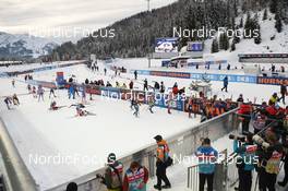 12.12.2021, Hochfilzen, Austria (AUT): Event Feature: Finish line -  IBU World Cup Biathlon, pursuit women, Hochfilzen (AUT). www.nordicfocus.com. © Tumashov/NordicFocus. Every downloaded picture is fee-liable.