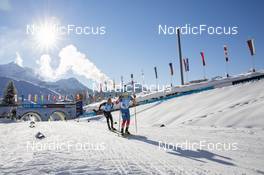12.12.2021, Hochfilzen, Austria (AUT): Philipp Nawrath (GER), Eduard Latypov (RUS), (l-r) -  IBU World Cup Biathlon, relay men, Hochfilzen (AUT). www.nordicfocus.com. © Manzoni/NordicFocus. Every downloaded picture is fee-liable.