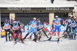 12.12.2021, Hochfilzen, Austria (AUT): Sturla Holm Laegreid (NOR), Fabien Claude (FRA), Vasilii Tomshin (RUS), Erik Lesser (GER), Sebastian Stalder (SUI) -  IBU World Cup Biathlon, relay men, Hochfilzen (AUT). www.nordicfocus.com. © Tumashov/NordicFocus. Every downloaded picture is fee-liable.