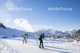 12.12.2021, Hochfilzen, Austria (AUT): Peppe Femling (SWE), Erik Lesser (GER), (l-r) -  IBU World Cup Biathlon, relay men, Hochfilzen (AUT). www.nordicfocus.com. © Manzoni/NordicFocus. Every downloaded picture is fee-liable.
