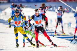 12.12.2021, Hochfilzen, Austria (AUT): Peppe Femling (SWE), Sturla Holm Laegreid (NOR), (l-r) -  IBU World Cup Biathlon, relay men, Hochfilzen (AUT). www.nordicfocus.com. © Tumashov/NordicFocus. Every downloaded picture is fee-liable.