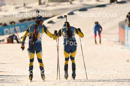 12.12.2021, Hochfilzen, Austria (AUT): Sebastian Samuelsson (SWE), Malte Stefansson (SWE) -  IBU World Cup Biathlon, relay men, Hochfilzen (AUT). www.nordicfocus.com. © Tumashov/NordicFocus. Every downloaded picture is fee-liable.