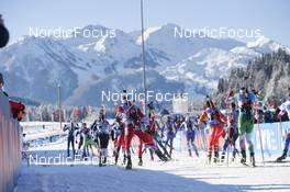 12.12.2021, Hochfilzen, Austria (AUT): Event Feature: start-  IBU World Cup Biathlon, relay men, Hochfilzen (AUT). www.nordicfocus.com. © Tumashov/NordicFocus. Every downloaded picture is fee-liable.
