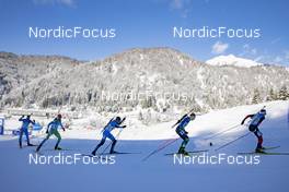 12.12.2021, Hochfilzen, Austria (AUT): Jakov Fak (SLO), Simon Desthieux (FRA), Dzmitry Lazouski (BLR), Tarjei Boe (NOR), (l-r) -  IBU World Cup Biathlon, relay men, Hochfilzen (AUT). www.nordicfocus.com. © Manzoni/NordicFocus. Every downloaded picture is fee-liable.