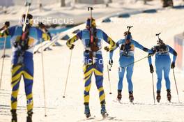 12.12.2021, Hochfilzen, Austria (AUT): Dominik Windisch (ITA), Didier Bionaz (ITA) -  IBU World Cup Biathlon, relay men, Hochfilzen (AUT). www.nordicfocus.com. © Tumashov/NordicFocus. Every downloaded picture is fee-liable.