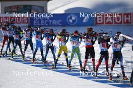12.12.2021, Hochfilzen, Austria (AUT): Adam Vaclavik (CZE), Sturla Holm Laegreid (NOR), Dmitrii Shamaev (ROU), Miha Dovzan (SLO), Peppe Femling (SWE), Sebastian Stalder (SUI), Fabien Claude (FRA), Sean Doherty (USA), Rene Zahkna (EST), Mikita Labastau (BLR) -  IBU World Cup Biathlon, relay men, Hochfilzen (AUT). www.nordicfocus.com. © Tumashov/NordicFocus. Every downloaded picture is fee-liable.