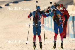 12.12.2021, Hochfilzen, Austria (AUT): Eduard Latypov (RUS), Alexander Loginov (RUS) -  IBU World Cup Biathlon, relay men, Hochfilzen (AUT). www.nordicfocus.com. © Tumashov/NordicFocus. Every downloaded picture is fee-liable.
