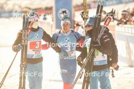 12.12.2021, Hochfilzen, Austria (AUT): Vasilii Tomshin (RUS), Eduard Latypov (RUS), Daniil Serokhvostov (RUS) -  IBU World Cup Biathlon, relay men, Hochfilzen (AUT). www.nordicfocus.com. © Tumashov/NordicFocus. Every downloaded picture is fee-liable.