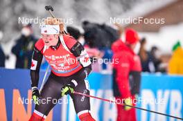 11.12.2021, Hochfilzen, Austria (AUT): Sarah Beaudry (CAN) -  IBU World Cup Biathlon, relay women, Hochfilzen (AUT). www.nordicfocus.com. © Tumashov/NordicFocus. Every downloaded picture is fee-liable.