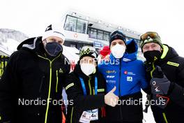 10.12.2021, Hochfilzen, Austria (AUT): Gerhard Urain (AUT), Michael Grossegger (AUT), Quentin Fillon Maillet (FRA) and Rudy -  IBU World Cup Biathlon, sprint men, Hochfilzen (AUT). www.nordicfocus.com. © Manzoni/NordicFocus. Every downloaded picture is fee-liable.