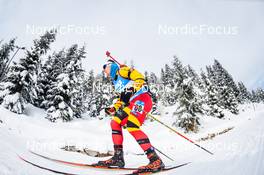 10.12.2021, Hochfilzen, Austria (AUT): Florent Claude (BEL) -  IBU World Cup Biathlon, sprint men, Hochfilzen (AUT). www.nordicfocus.com. © Manzoni/NordicFocus. Every downloaded picture is fee-liable.