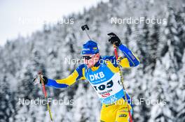 10.12.2021, Hochfilzen, Austria (AUT): Emil Nykvist (SWE) -  IBU World Cup Biathlon, sprint men, Hochfilzen (AUT). www.nordicfocus.com. © Tumashov/NordicFocus. Every downloaded picture is fee-liable.