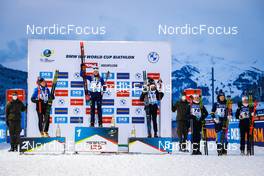 10.12.2021, Hochfilzen, Austria (AUT): Justine Braisaz-Bouchet (FRA), Hanna Sola (BLR), Marte Olsbu Roeiseland (NOR), Ida Lien (NOR), Hanna Oeberg (SWE), Tiril Eckhoff (NOR), (l-r) -  IBU World Cup Biathlon, sprint women, Hochfilzen (AUT). www.nordicfocus.com. © Manzoni/NordicFocus. Every downloaded picture is fee-liable.